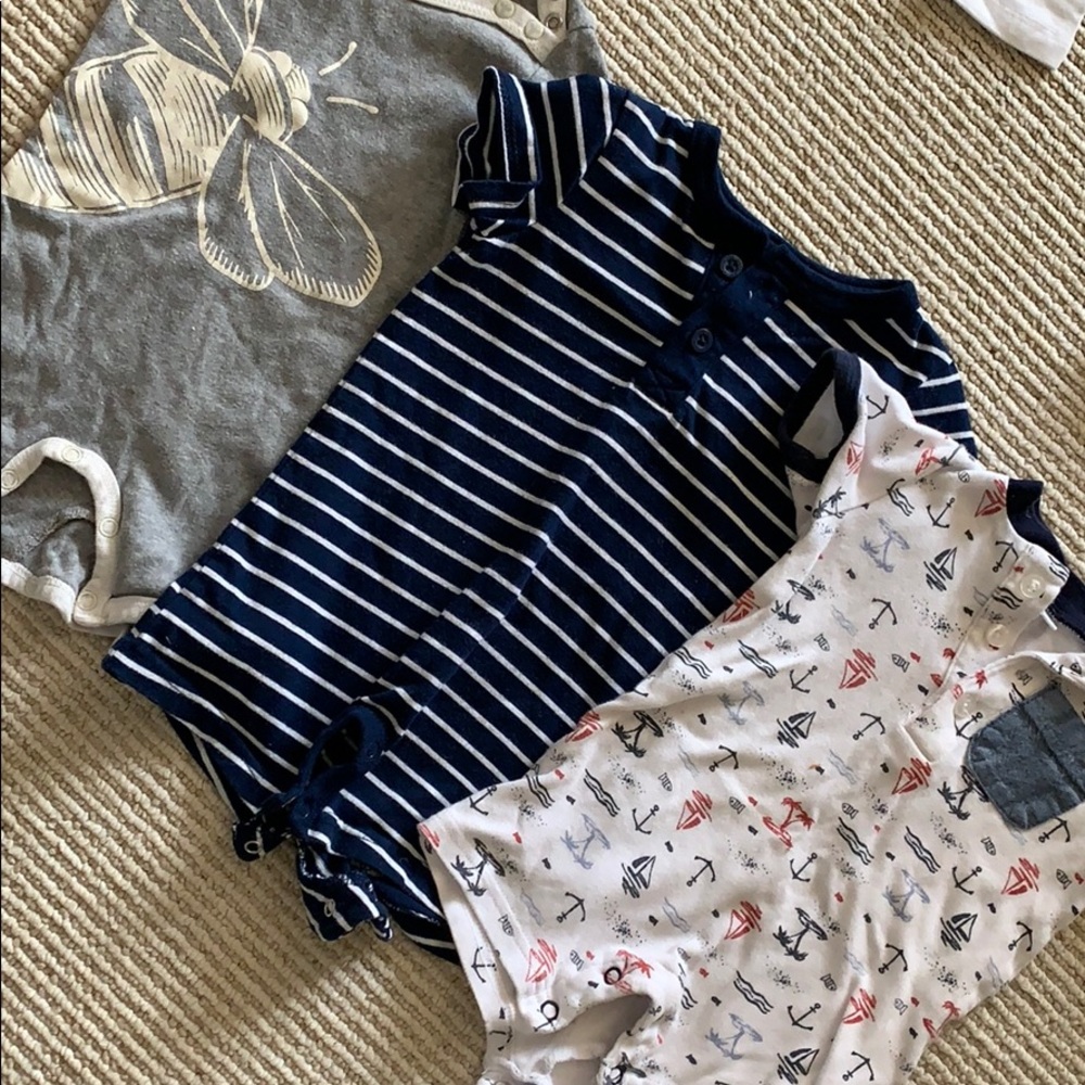 Set of 3 baby rompers 3-6m